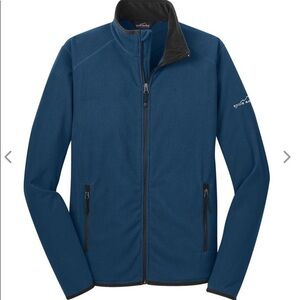 Eddie Bauer Men's Deep Sea Blue Full-Zip Vertical Fleece Jacket